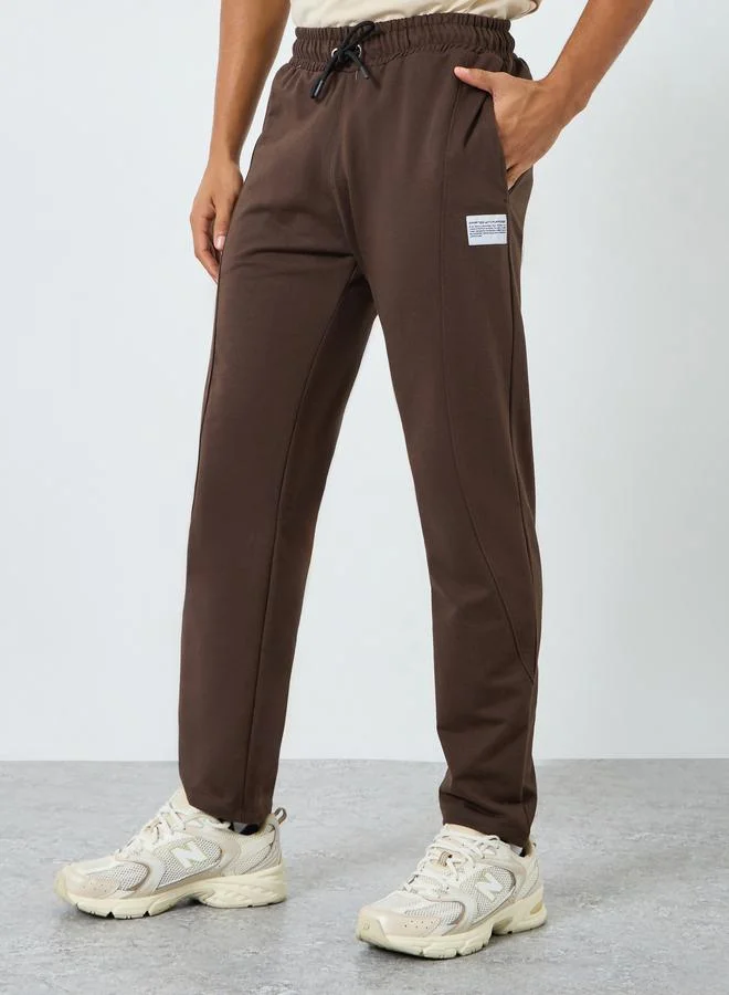 Styli Men Slim Fit Terry Paneled Elasticated Joggers